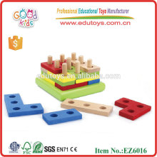 Детский цветной IQ Puzzle Shape Board Board Деревянные обучающие игрушки Блоки